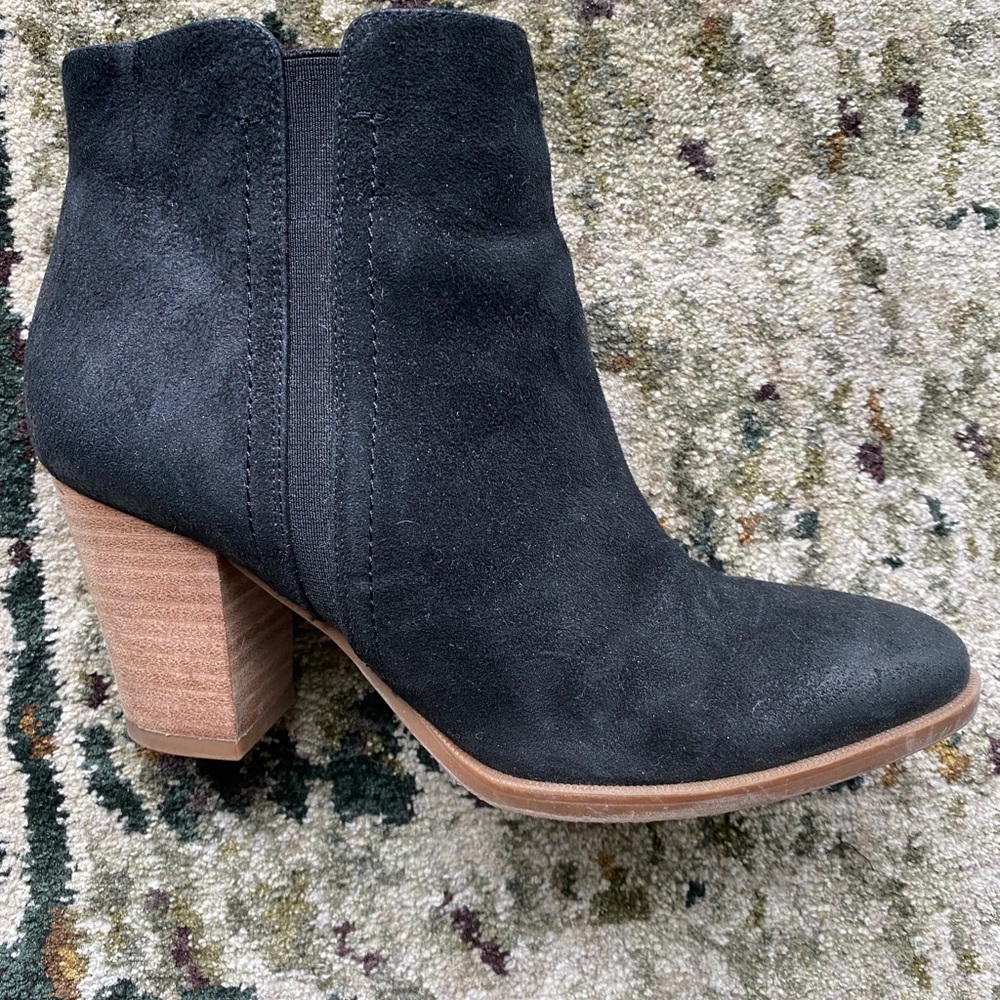 Franco Sarto wooden heal bootie, Sz 5.5/6